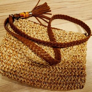 Rattan Boho crossbody bag Purse
